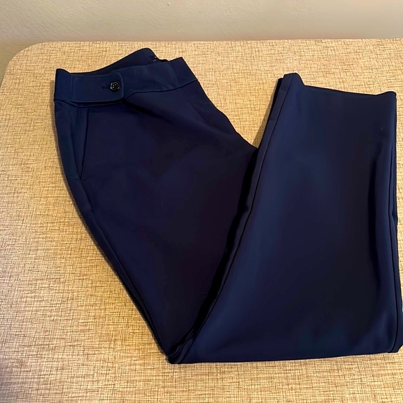 Ann Taylor navy blue dress pants with decorative front buttons. Like new. - Picture 2 of 8